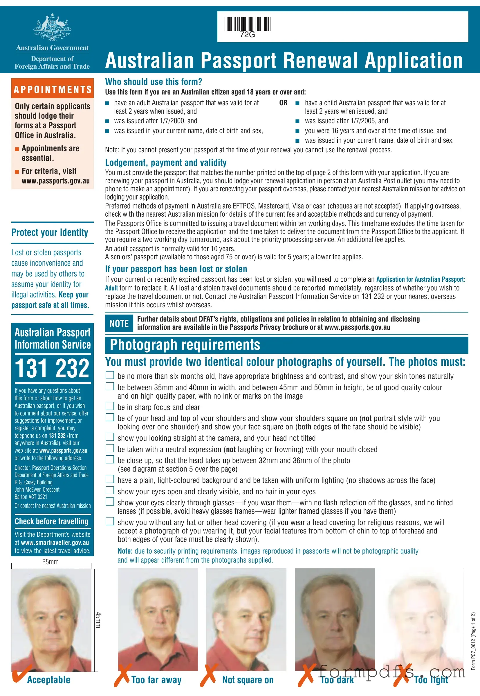 Blank Australian Passport Renewal PDF Form