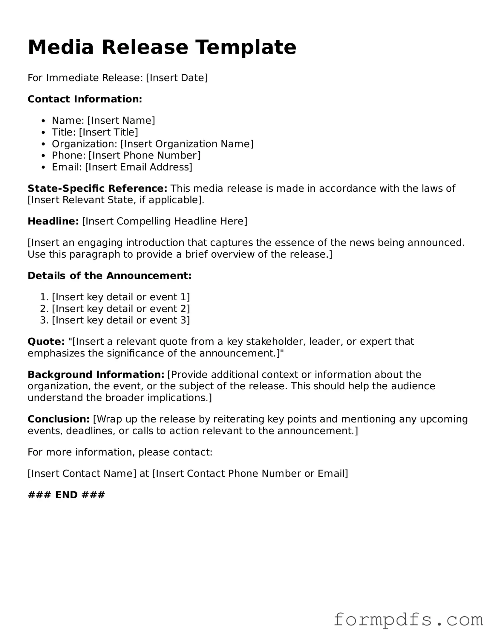 Valid Media Release Template