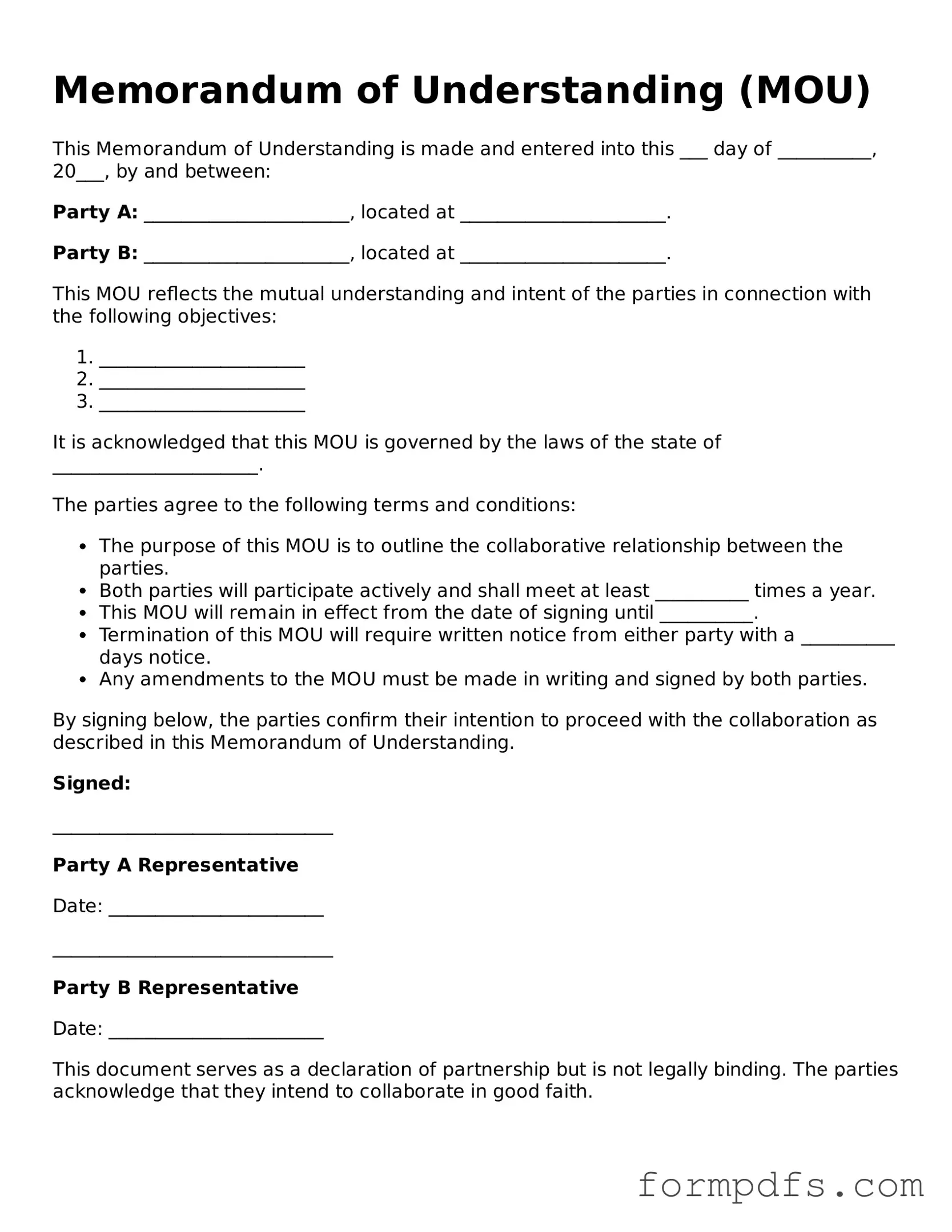 Valid Memorandum of Understanding Template