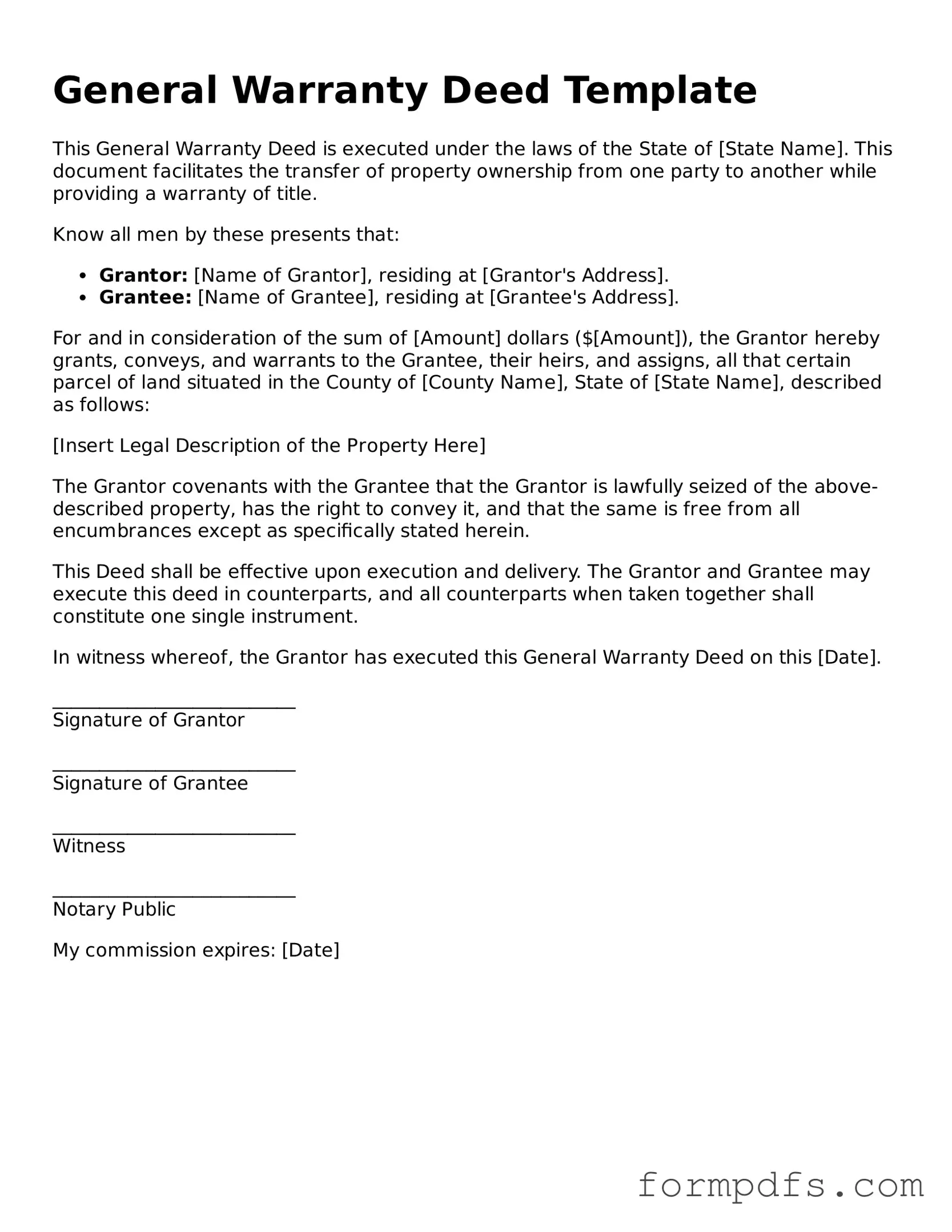 Valid Deed Template