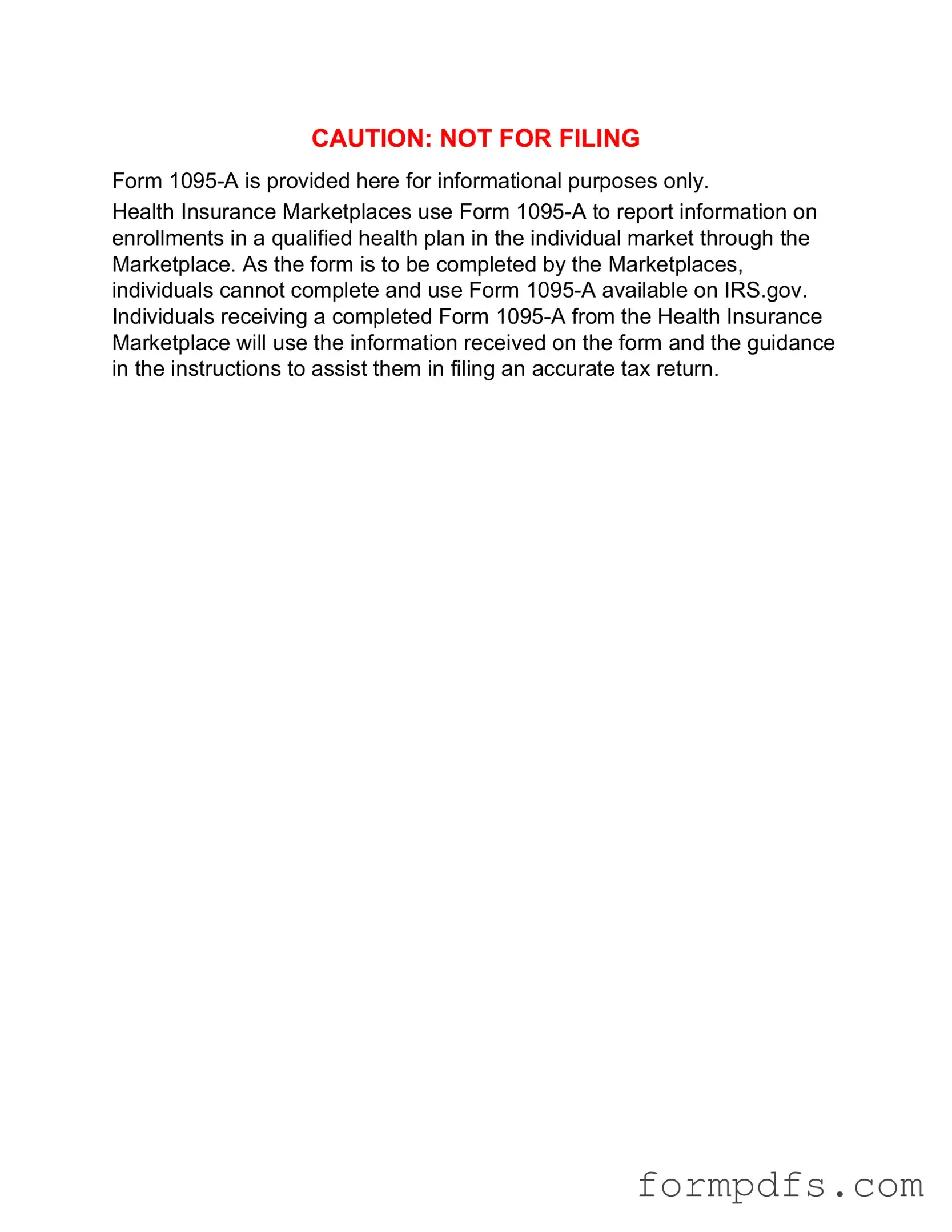 Blank IRS 1095-A PDF Form