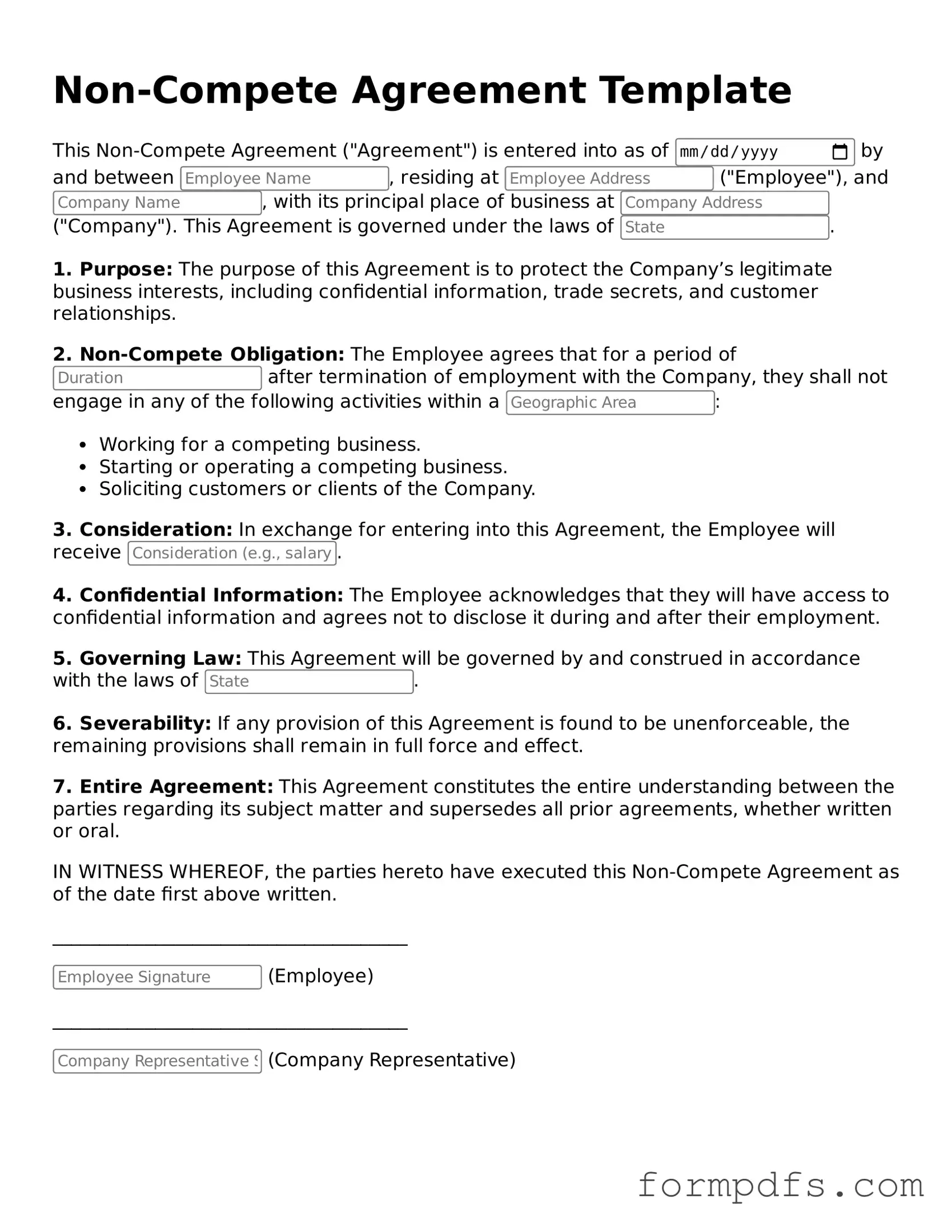 Valid Non-compete Agreement Template