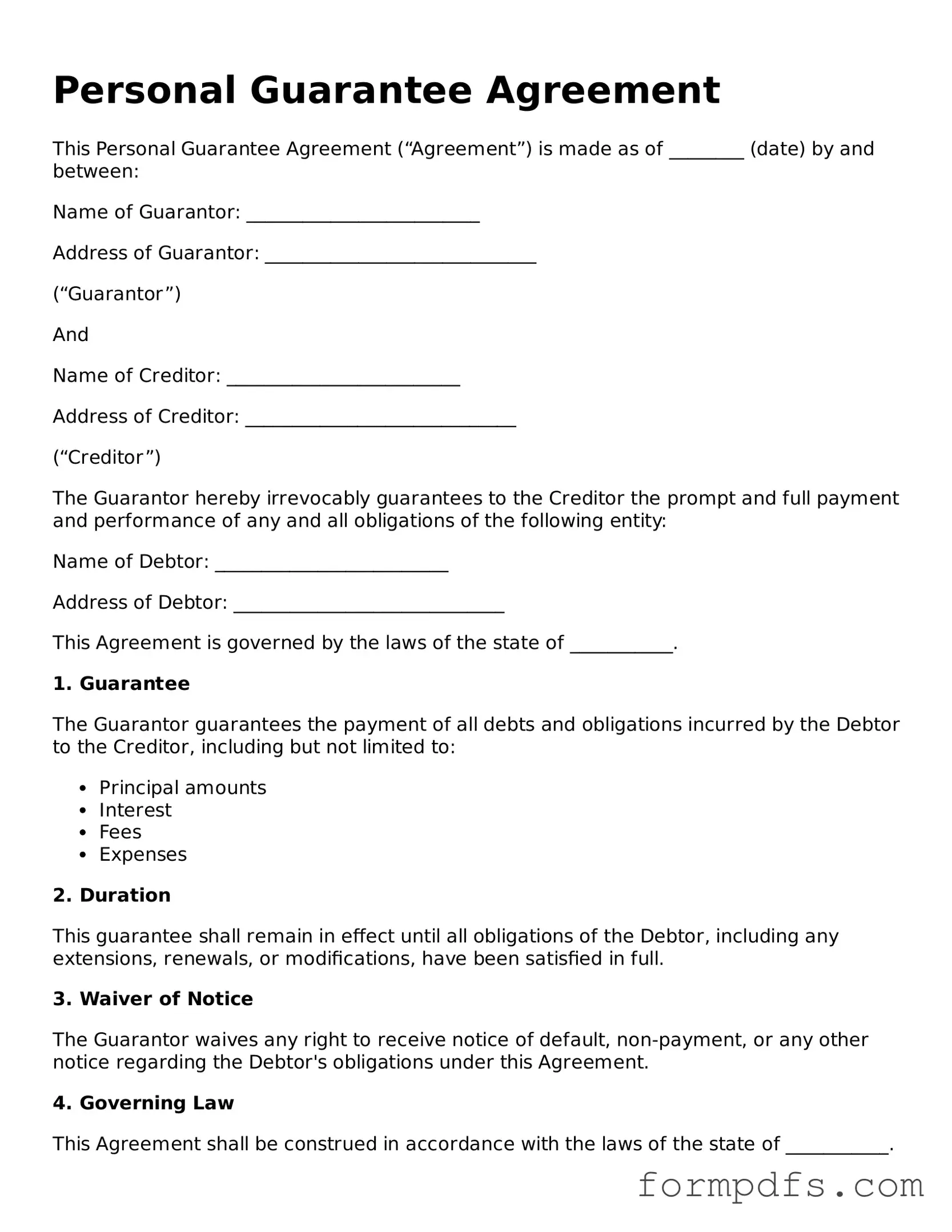 Valid Personal Guarantee Template