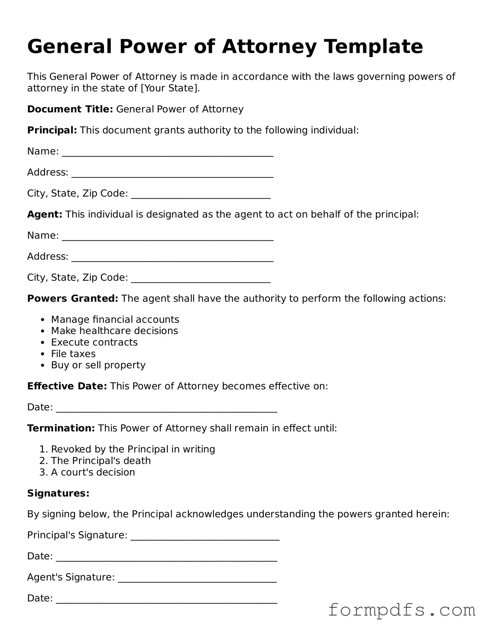 Valid Power of Attorney Template