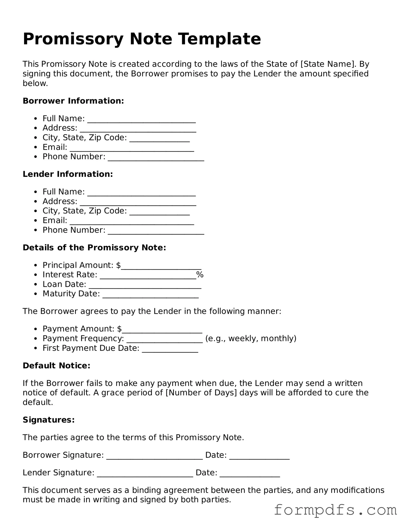 Valid Promissory Note Template