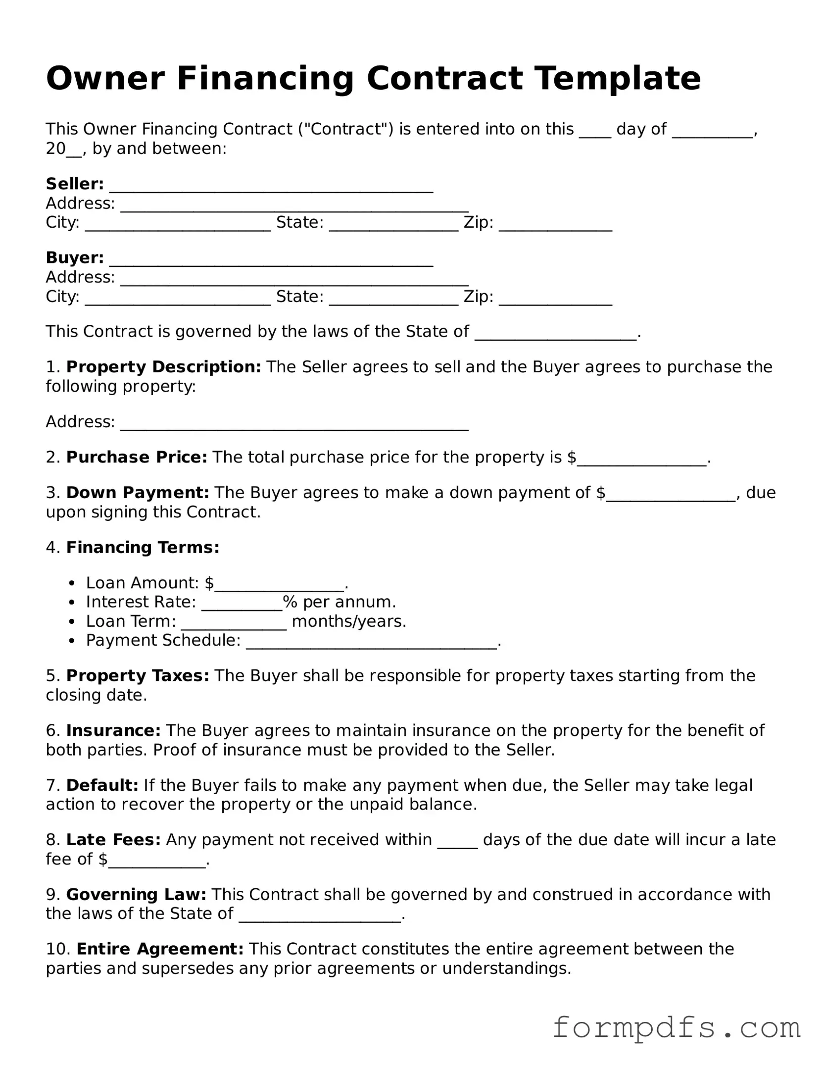 Valid Owner Financing Contract Template