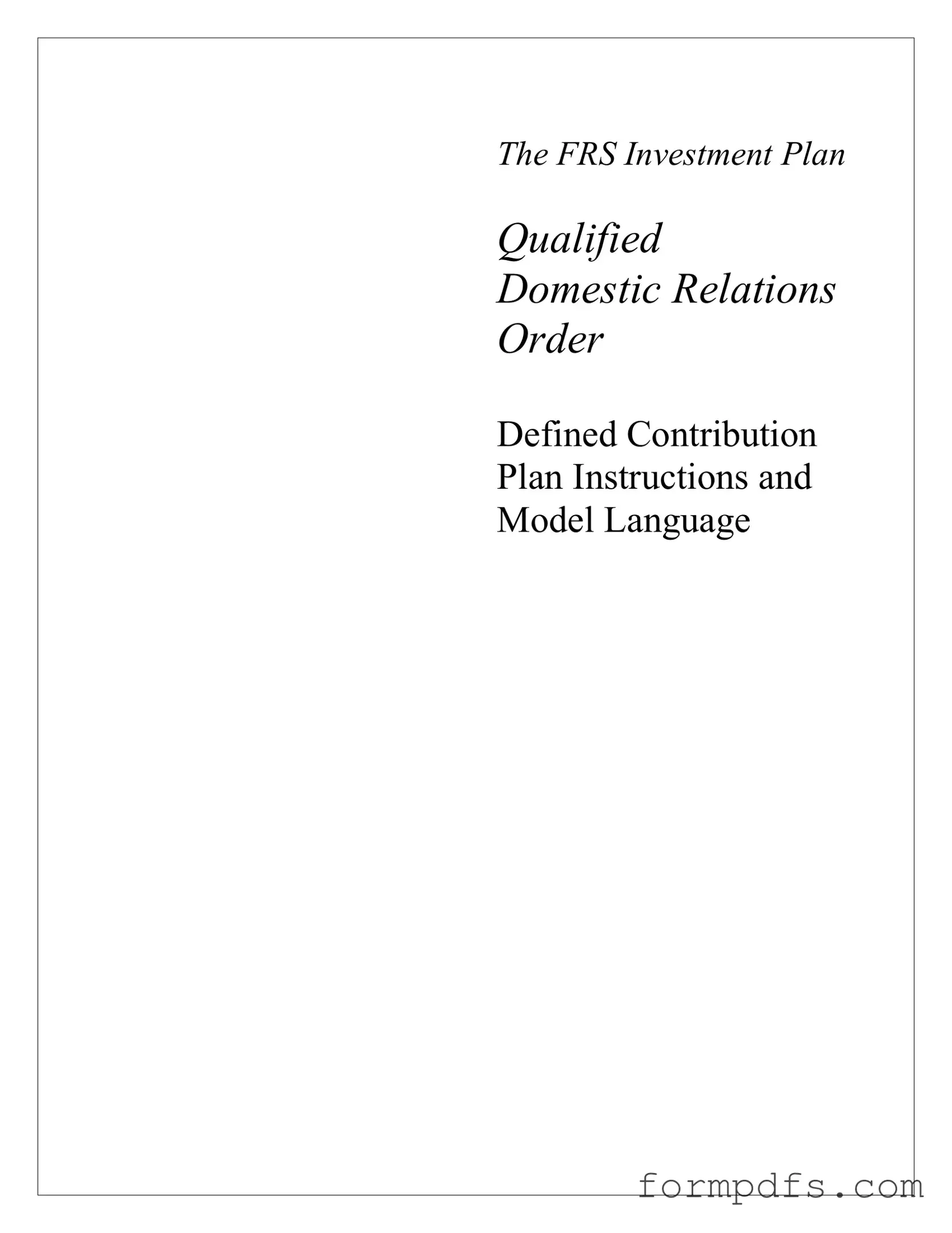 Blank Qdro PDF Form