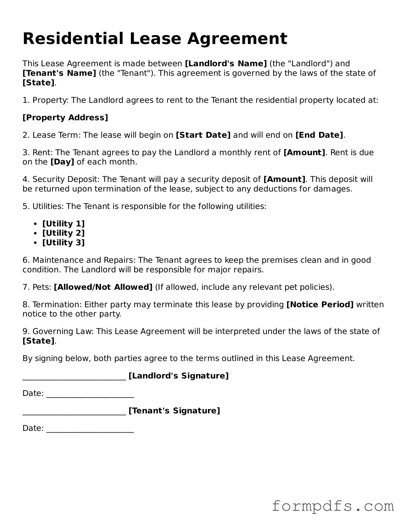 Valid Lease Agreement Template