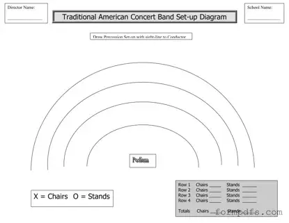 Blank Band Seating Chart PDF Form