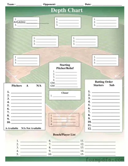 Blank Baseball Field Lineup PDF Form