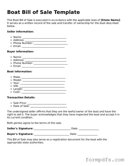 Valid Boat Bill of Sale Template