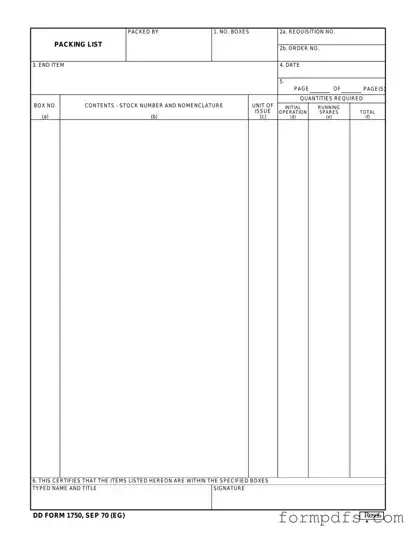 Blank Dd 1750 PDF Form