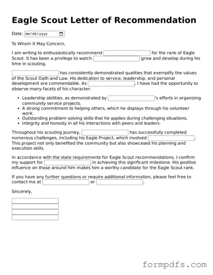Valid Eagle Scout Letter of Recommendation Template