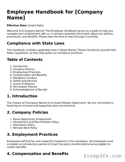 Valid Employee Handbook Template