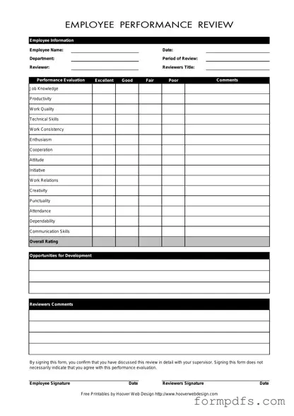 Blank Employee PDF Form