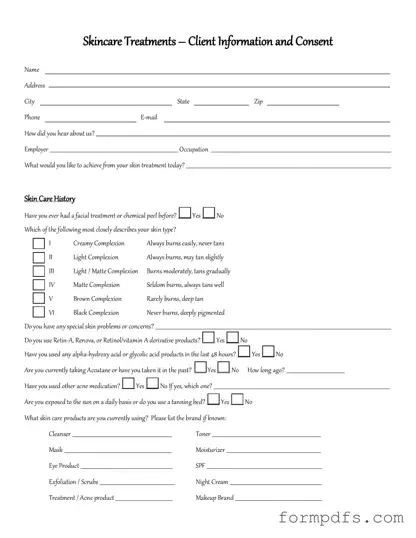 Blank Facial Consent PDF Form