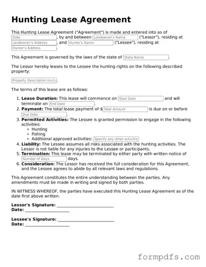 Valid Hunting Lease Agreement Template