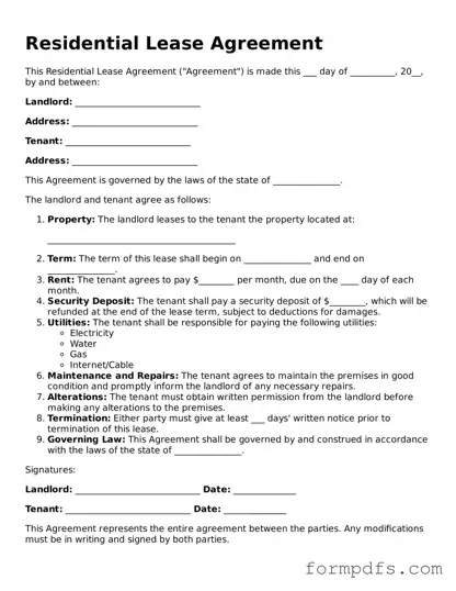 Valid Residential Lease Agreement Template
