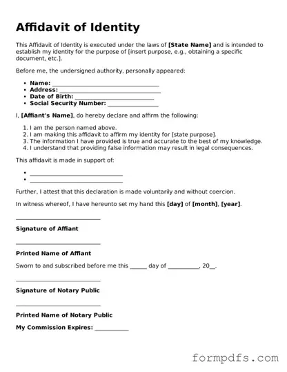 Valid Affidavit of Identity Template