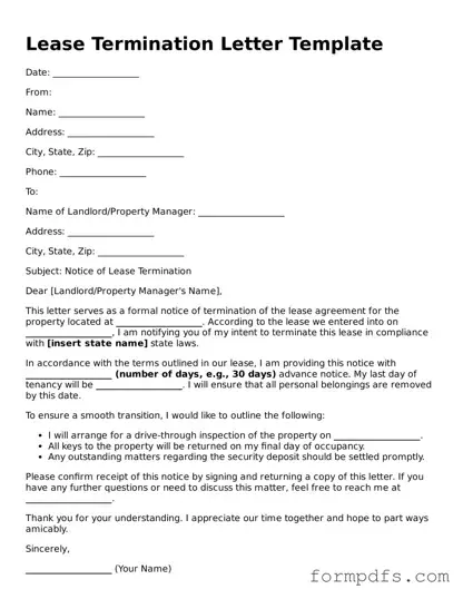 Valid Lease Termination Letter Template