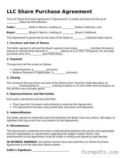 Valid LLC Share Purchase Agreement Template