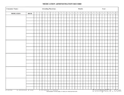 Blank Medication Administration Record Sheet PDF Form