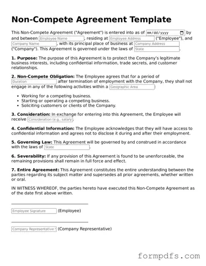 Valid Non-compete Agreement Template