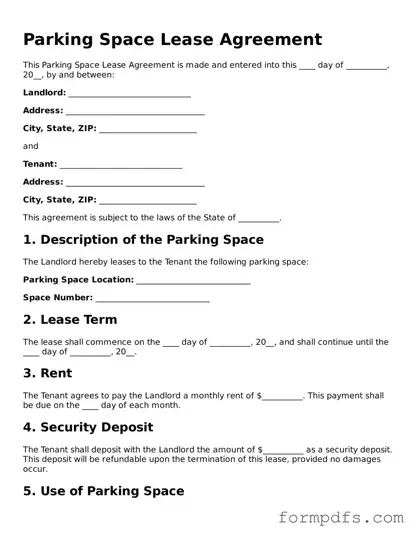 Valid Parking Space Lease Agreement Template