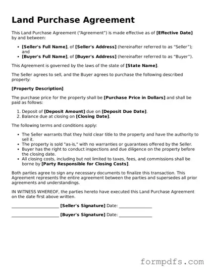 Valid Land Purchase Agreement Template