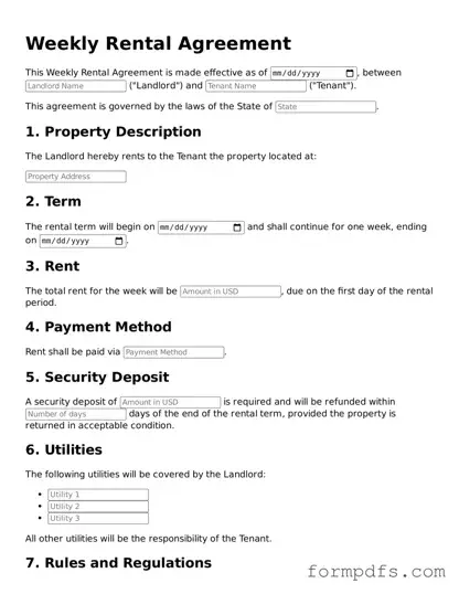 Valid Weekly Rental Agreement Template