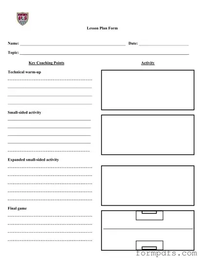 Blank Soccer Training Session Plan PDF Form