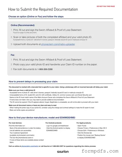 Blank Asurion F-017-08 MEN PDF Form