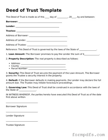 Valid Deed of Trust Template