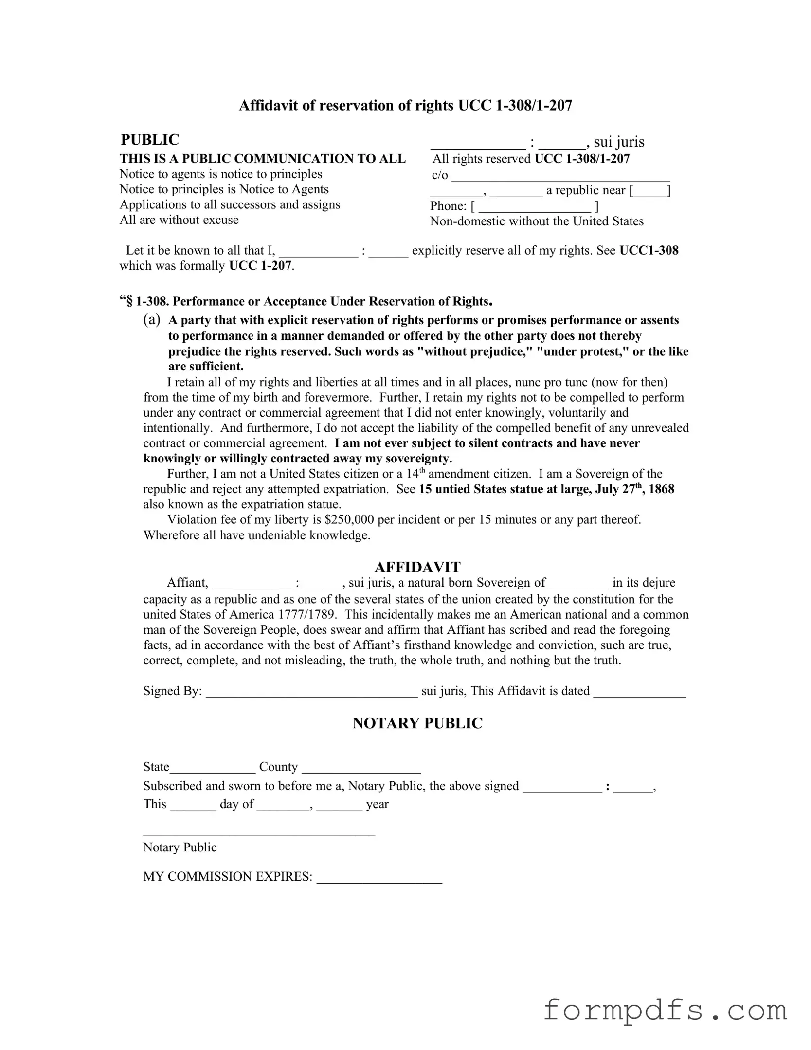 Blank Ucc 1 308 PDF Form